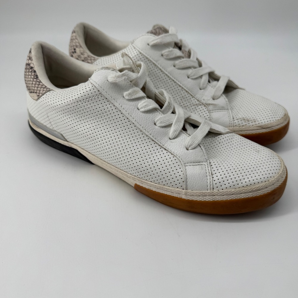 White Snakeskin Faux Leather Sneakers Women 9.5 Low Top Casual Universal Thread - Picture 5 of 8